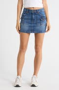 Vigoss Cargo Pocket Denim Miniskirt