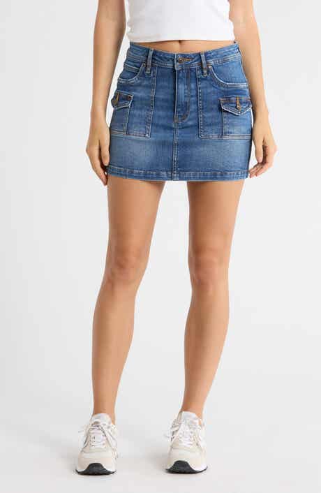 Vigoss Cargo Pocket Denim Miniskirt