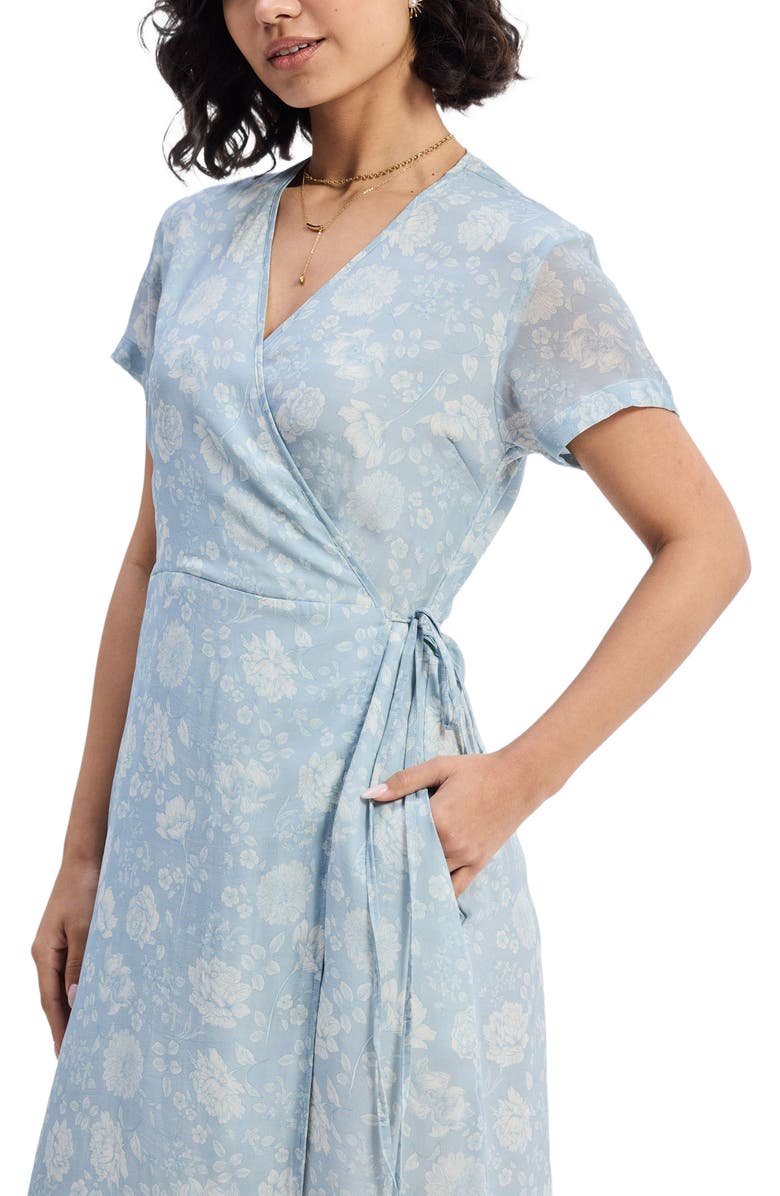 Reistor Maxi Wrap Dress in Florals, Alternate, color, Floral Whispers