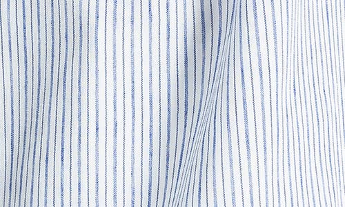 Max Studio Stripe Ruffle Puff Sleeve Top