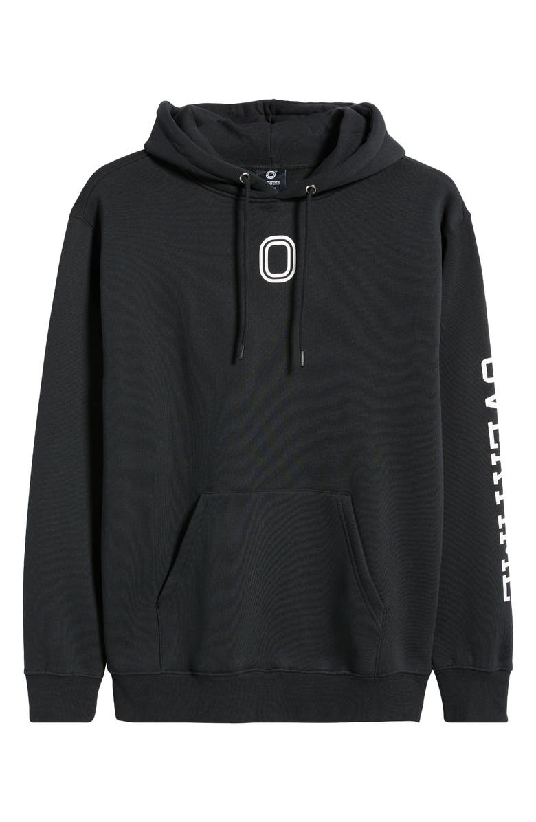 OVERTIME Classic Graphic Print Logo Hoodie, Alternate, color, Black