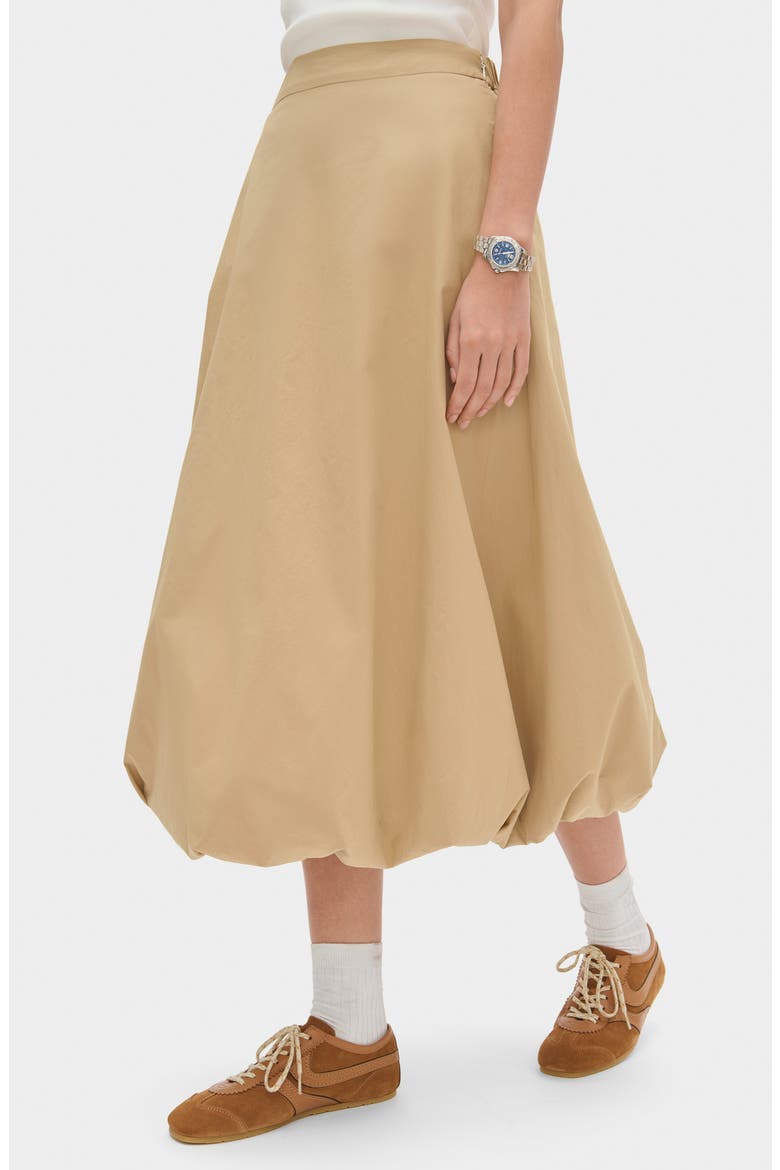Nola Organic Cotton Bubble Midi Skirt, Alternate, color, CAMEL
