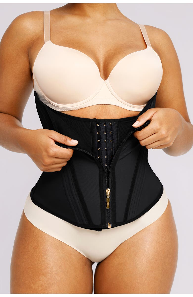 Shapellx Body Shaper Latex Waist Trainer, Alternate, color, Black