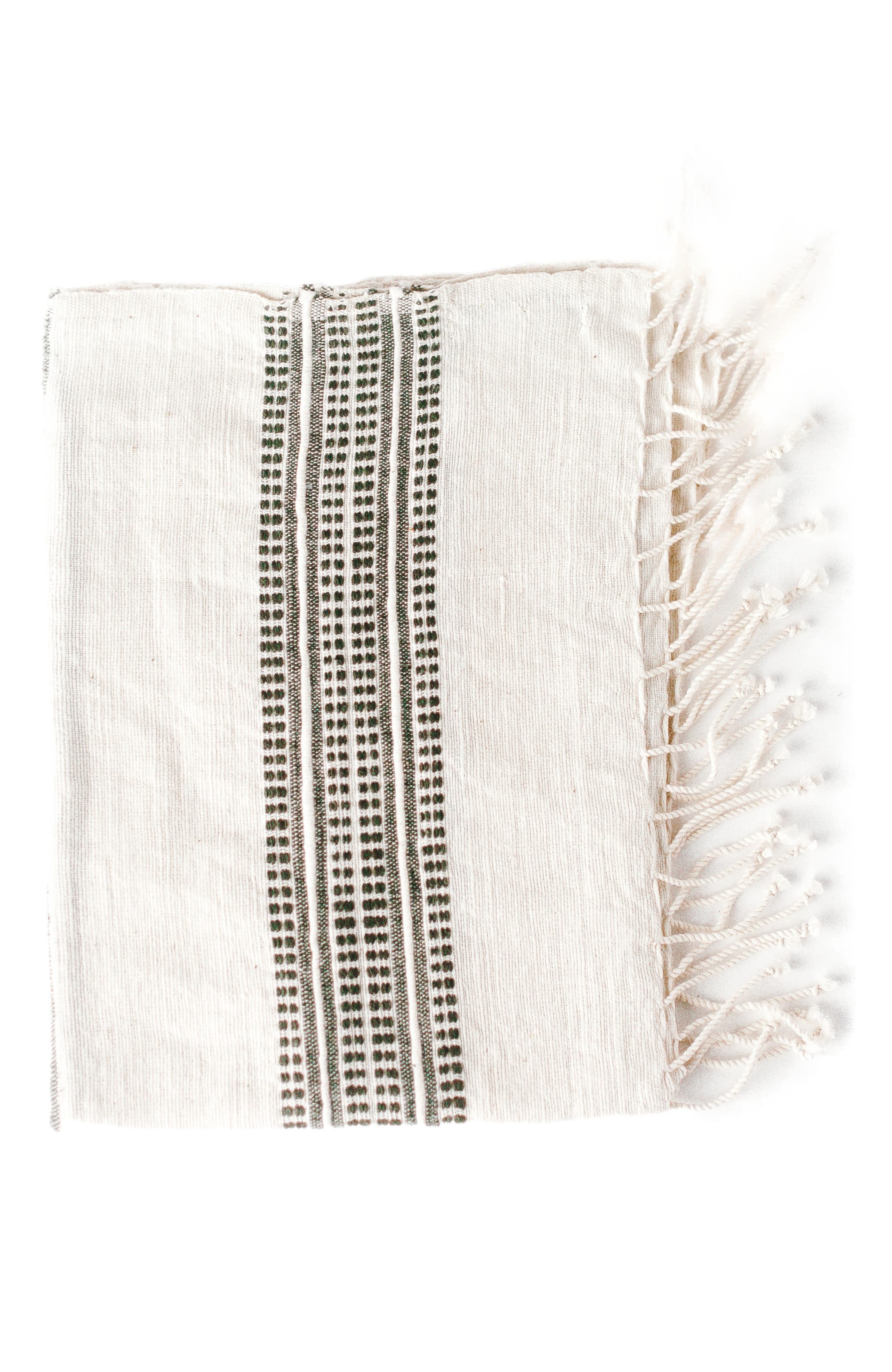 Creative Women Aden Cotton Hand Towel in Natural W/Grey 