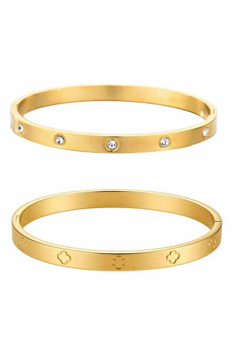 Set of 2 18k Gold Plated Bangle Bracelets