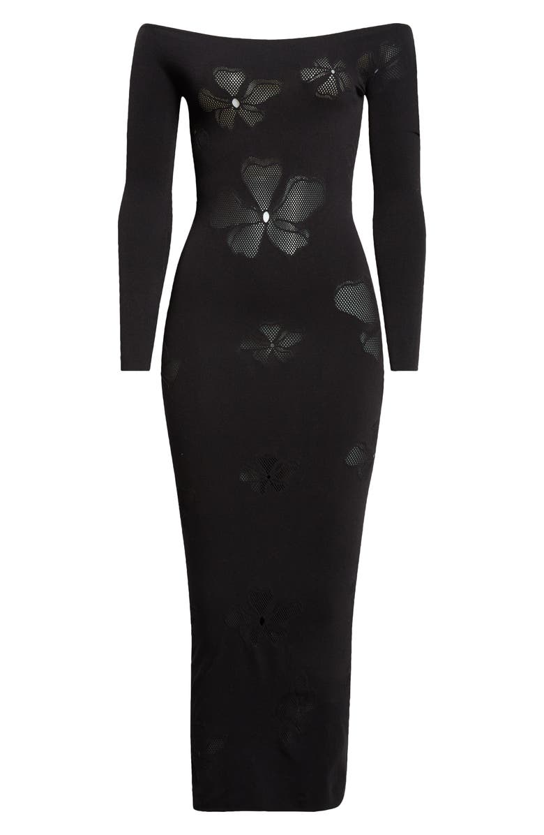 MACCAPANI The Monogram Off the Shoulder Long Sleeve Dress, Alternate, color, 