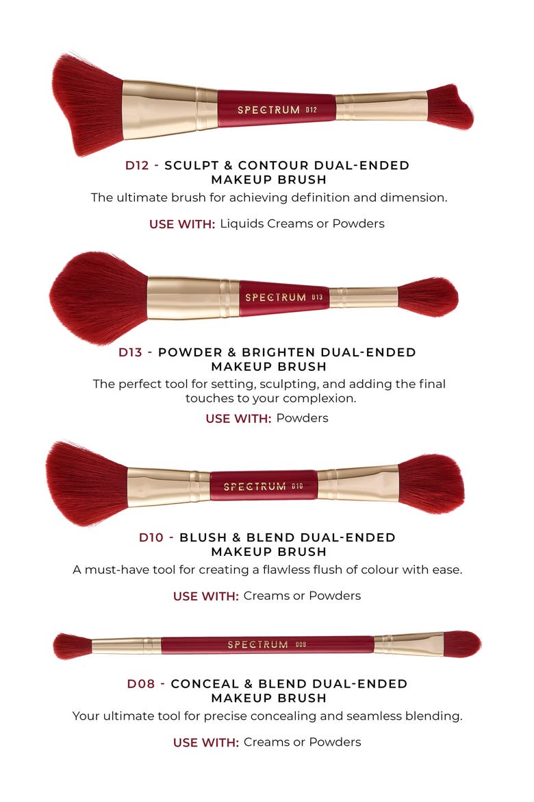 Very Cherry 10-Piece Dual Ended Makeup Brush, Sponge & Puff Set $90 Value, Alternate, color, RED