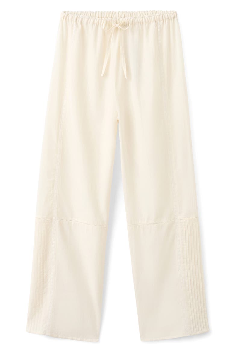 Lace Trim Cotton Blend Pajamas, Main, color, VANILLA
