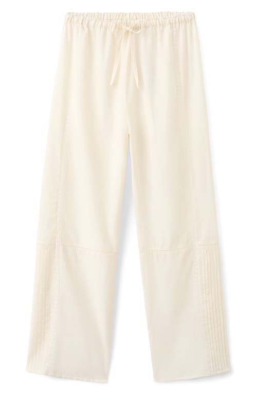 Mango Lace Trim Cotton Blend Pajamas In Neutral