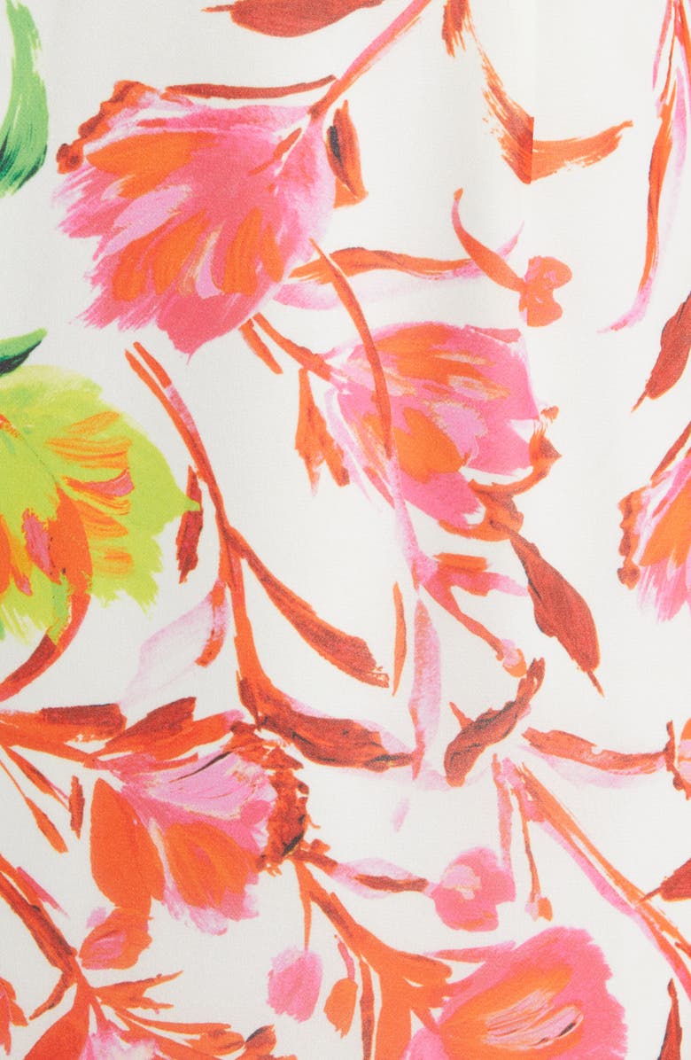 Milly Nanci Neon Botanical Ruffle Dress, Alternate, color, White Multi