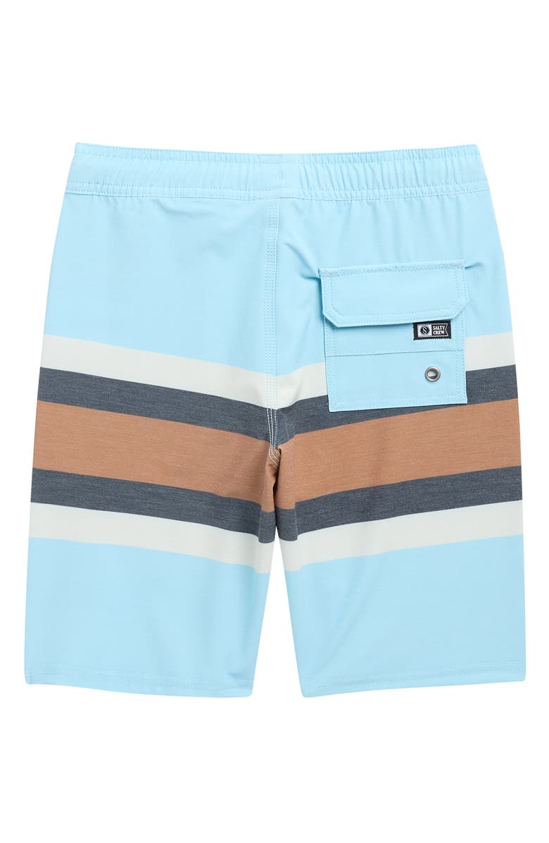 Salty Crew Kids' Crew Stripe Volley Swim Trunks, Alternate, color, Clear Sky