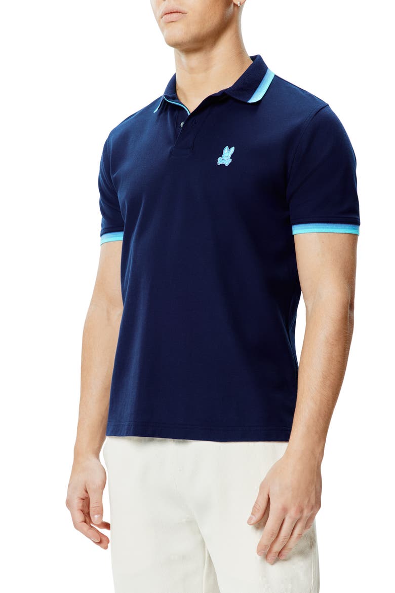 Holden Tipped Pima Cotton Piqué Polo, Alternate, color, EVENING BLUE