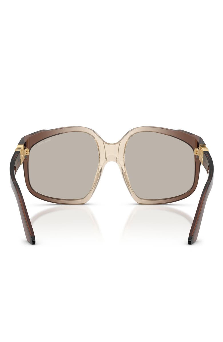 Miu Miu 59mm Polarized Irregular Sunglasses, Alternate, color, Brown Gradient / Light Brown