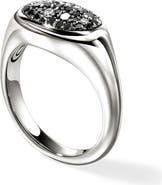 John Hardy Pebble Ring, Sterling Silver, Black Sand Diamond Pavé