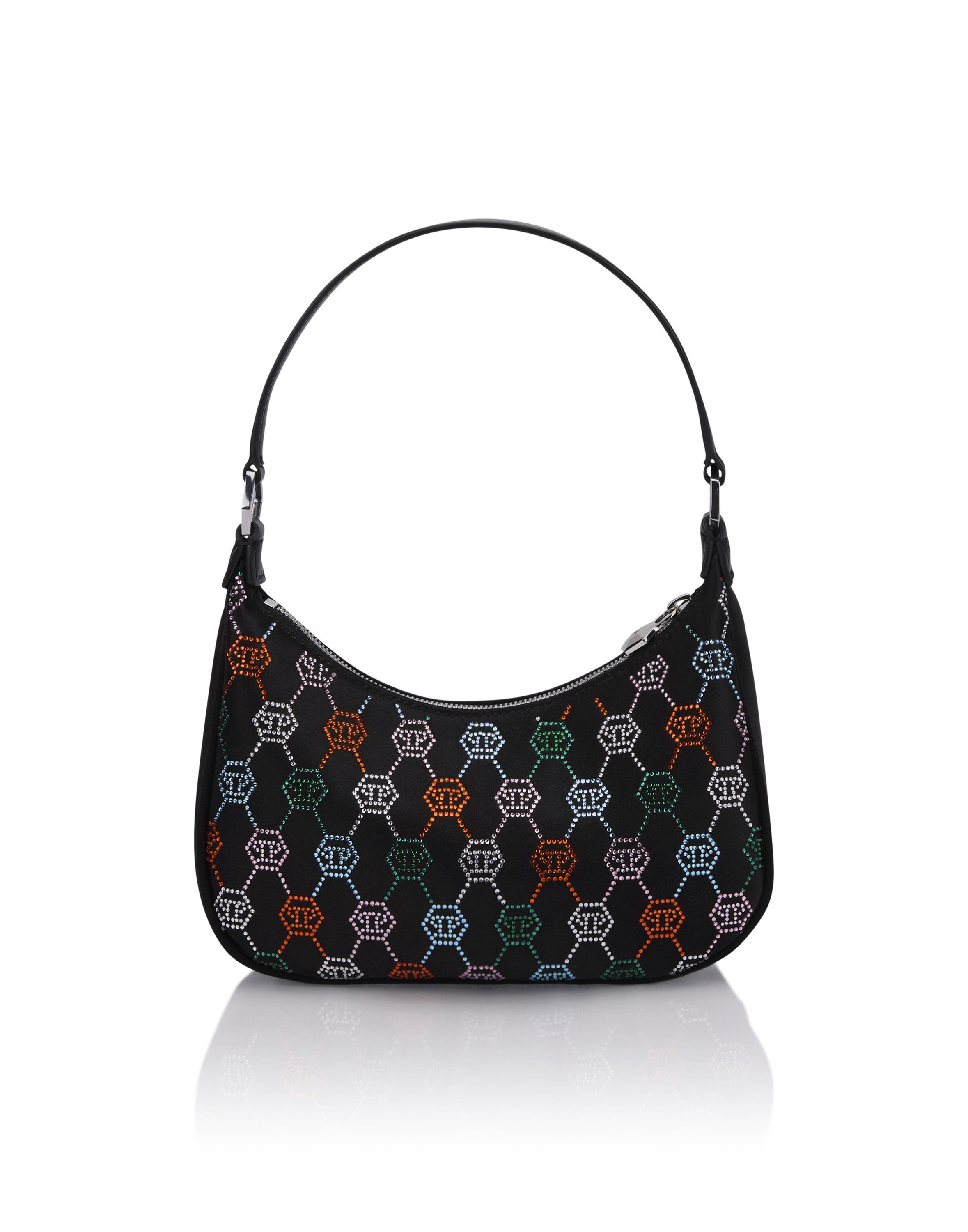 Shoulder Bag Multicolor Monogram Strass Women, Alternate, color, black/multicolored