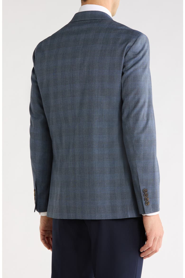 Trim Fit Twill Sport Coat, Alternate, color, BLUE GREY PLAID