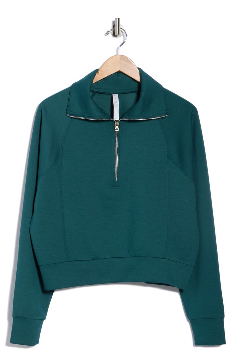 X by Gottex Scuba Knit Half Zip Sweatshirt, Alternate, color, Pine