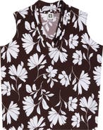 Anne Klein Floral Triple Pleat V-neck Top