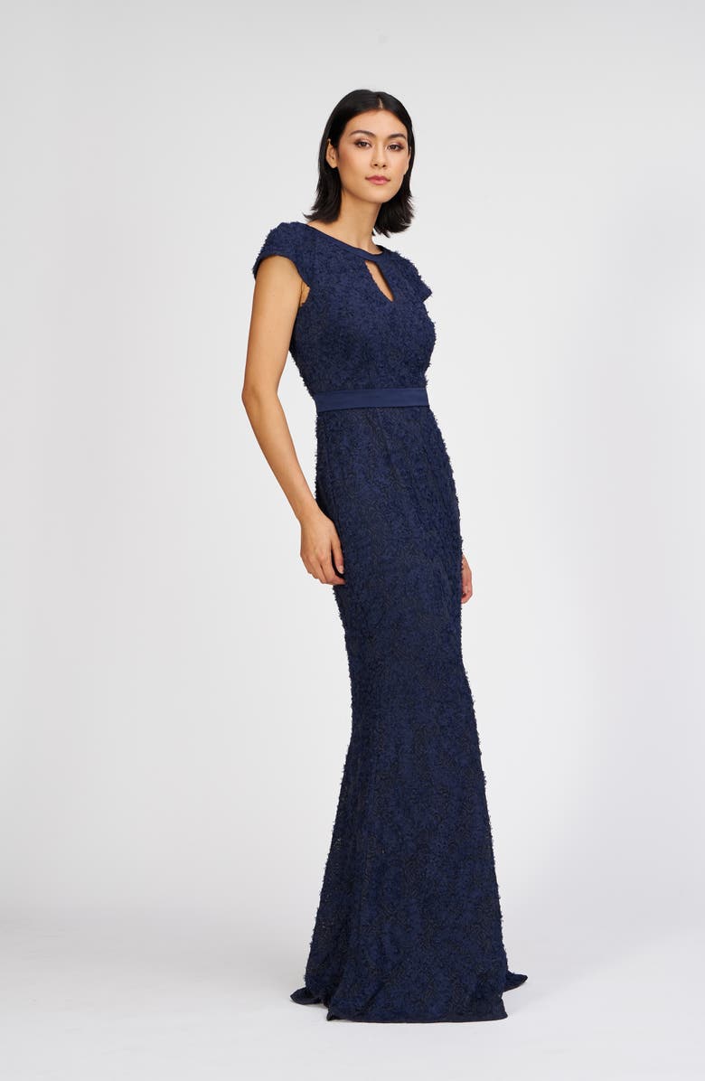 JS Collections Leigh Keyhole Mermaid Gown, Alternate, color, Navy