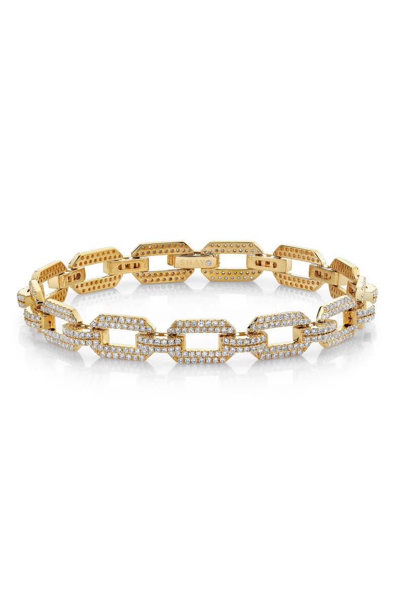 SHAY Diamond Pavé Geo Link Bracelet, Main, color, Yellow Gold