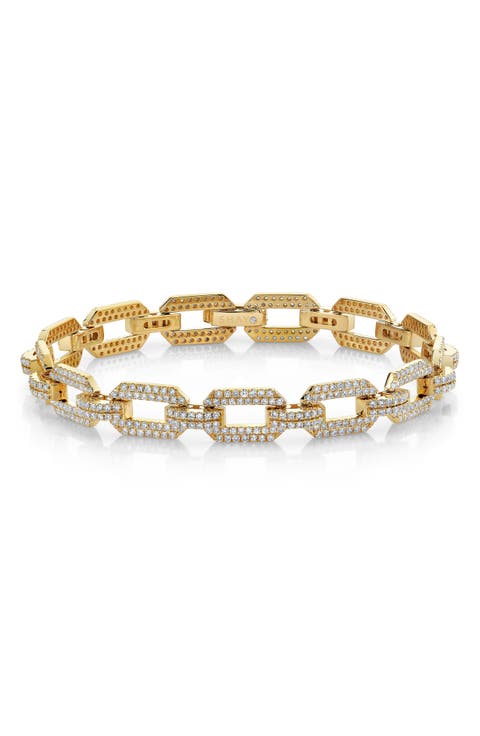 Diamond Pavé Geo Link Bracelet
