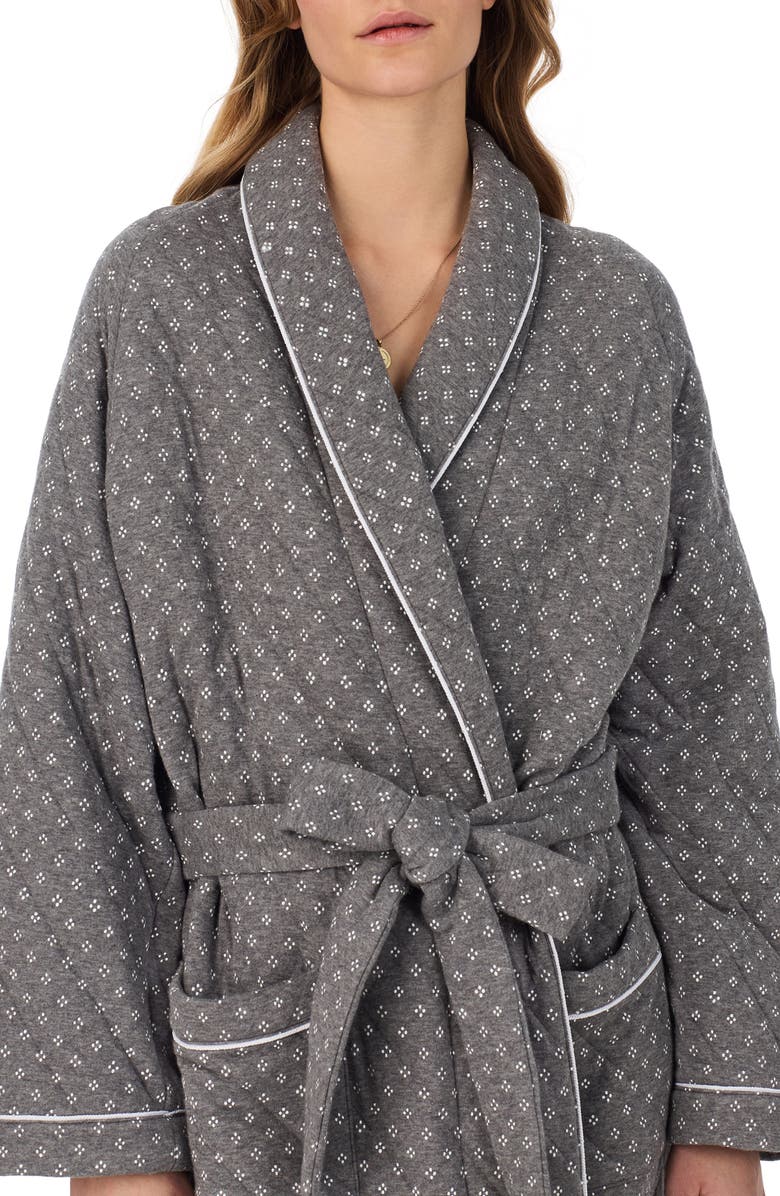 Eileen West Quilted Ballet Robe, Alternate, color, Grey Heather Dot