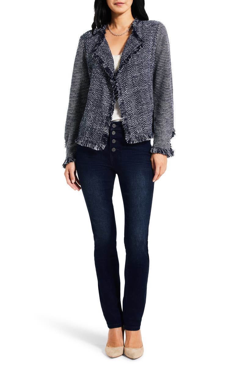 NIC+ZOE Fringe Mix Jacket, Alternate, color, Indigo Multi