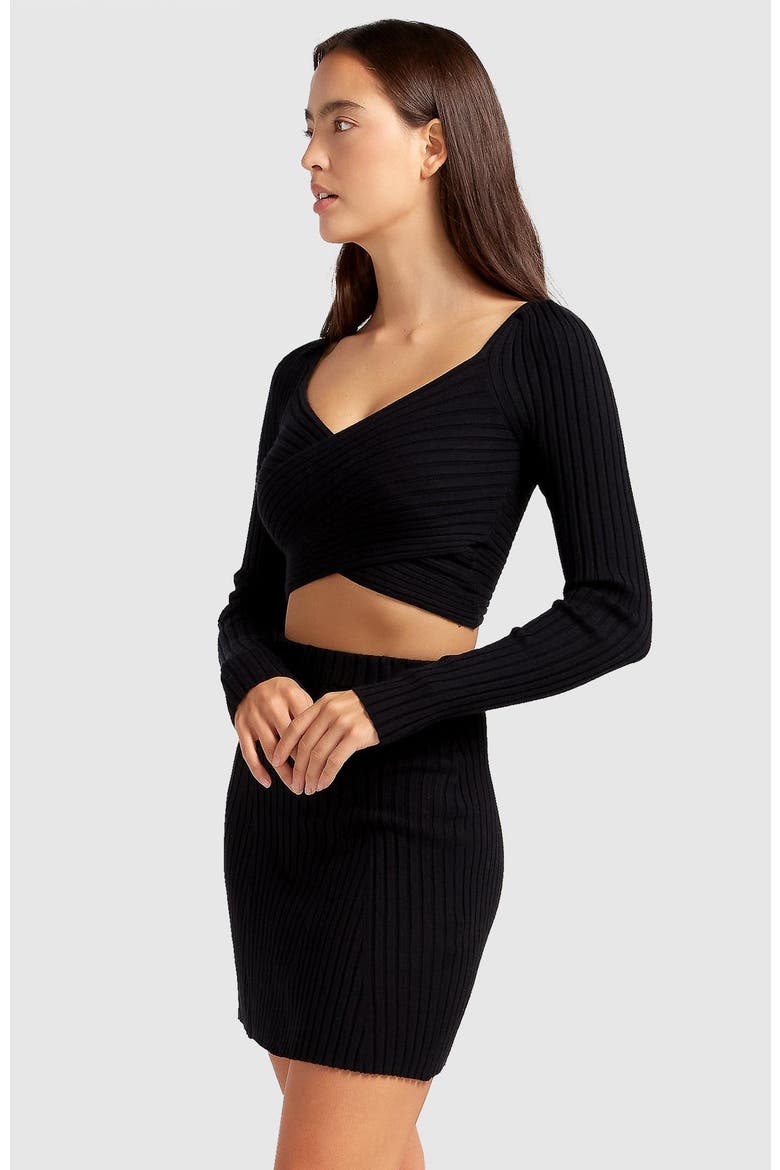 C'est Belle Knit Mini Skirt, Alternate, color, Black