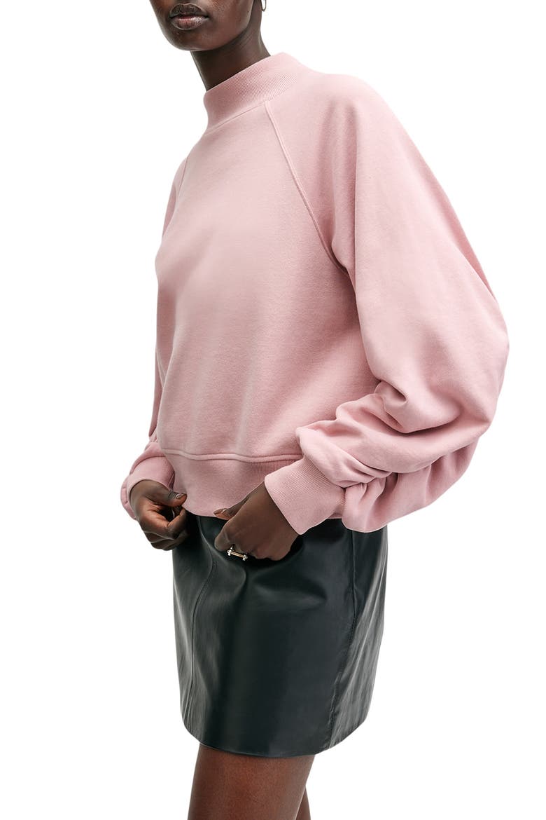 Dana Back Zip Mock Neck Sweatshirt, Alternate, color, DUSTY PINK ORCHID
