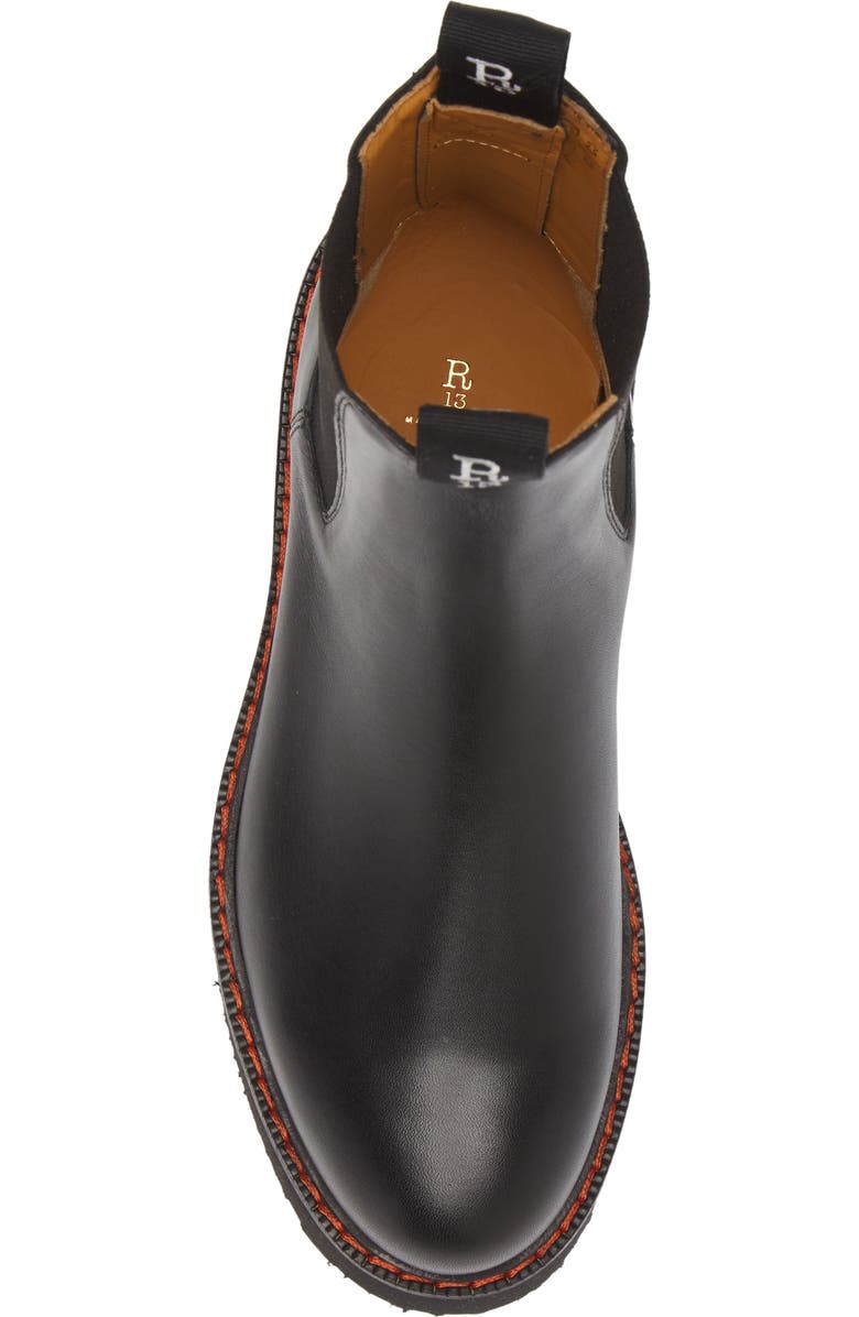 R13 Platform Chelsea Boot, Alternate, color, Black