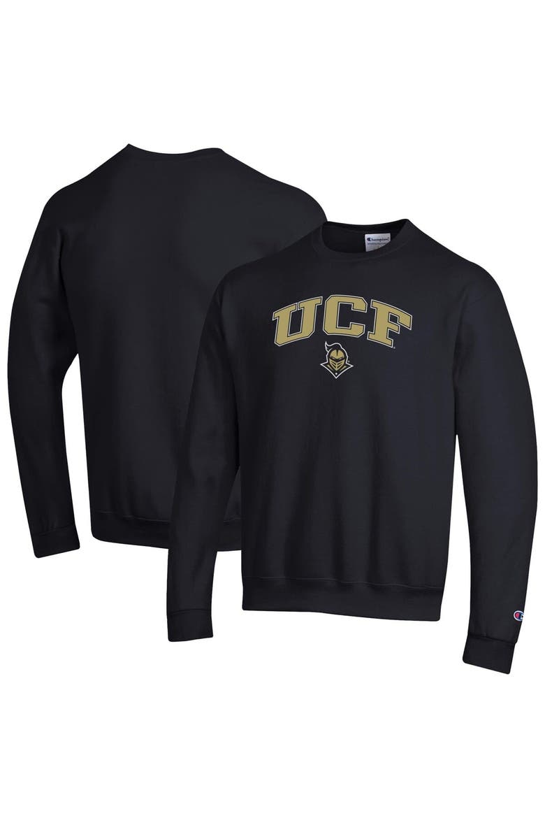 Men's Champion  Black UCF Knights Arch Over Logo Pullover Sweatshirt, Alternate, color, Black