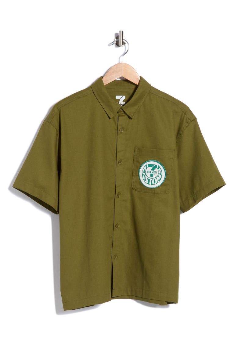 Seven Eleven Mechanic Button Shirt, Alternate, color, GREEN