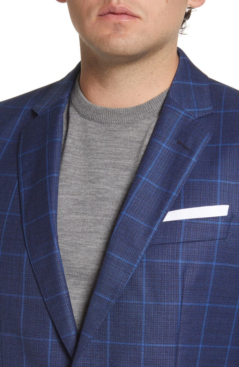 BOSS Hutson Slim Fit Plaid Wool Sport Coat, Alternate, color, 