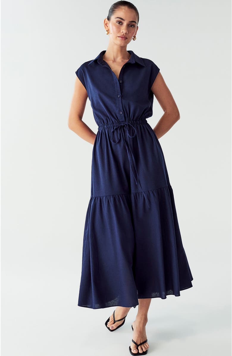 WILLA Marle Midi Dress, Main, color, Navy Blue