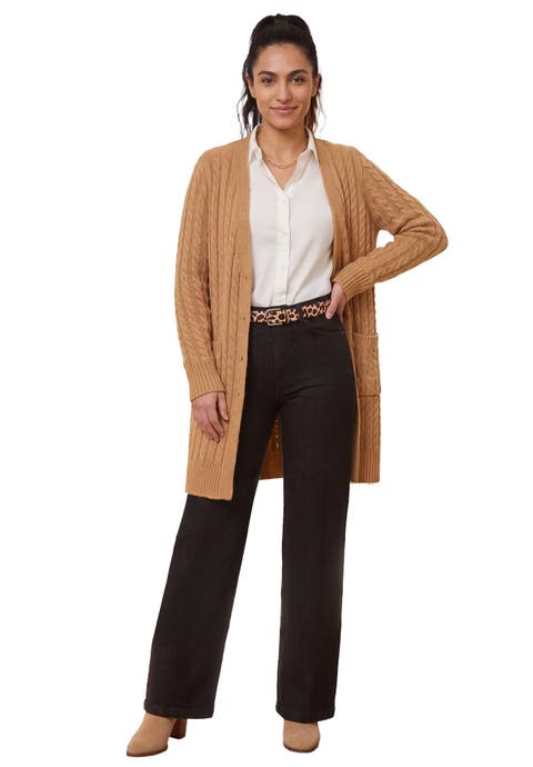 Cable Button Front Cardigan