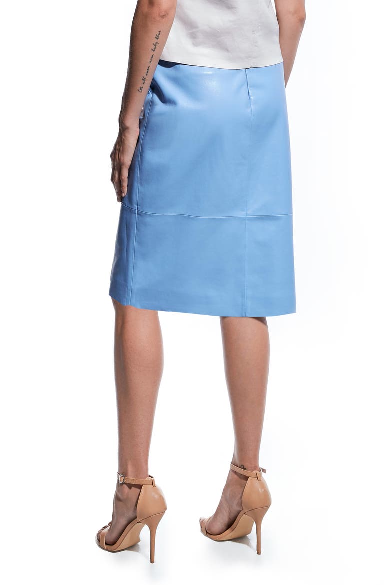 Becca Recycled Leather Blend Skirt, Alternate, color, POWDER BLUE