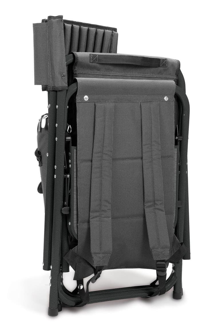 Picnic Time Fusion Backpack Chair with Cooler, Alternate, color, BLACK
