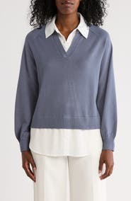Adrianna Papell Mixed Media Sweater
