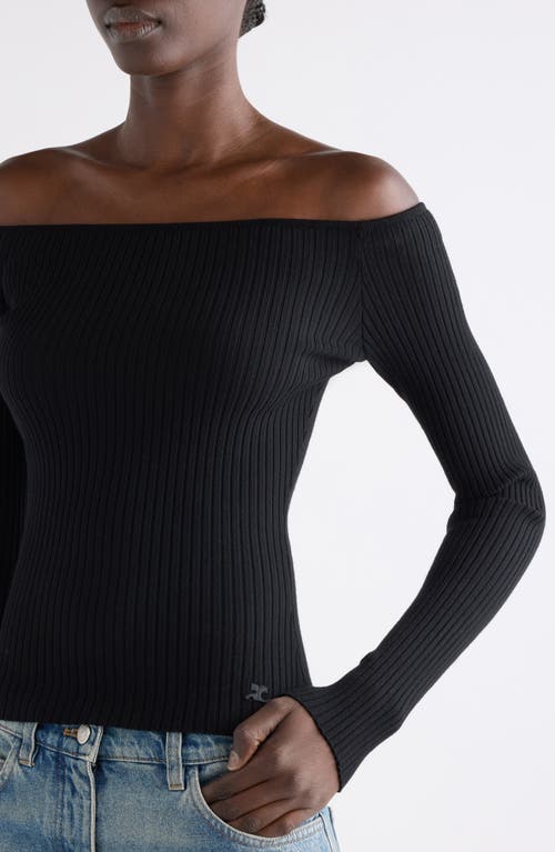 Courrèges Ribbed Off-the-shoulder Top In Black