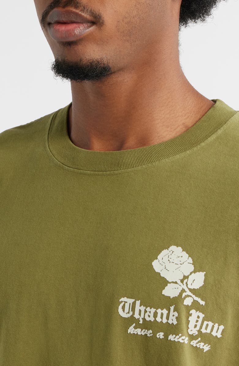 MARKET SMILEY<sup>®</sup> Thank You Needlepoint Appliqué T-Shirt, Alternate, color, Sea-Kelp