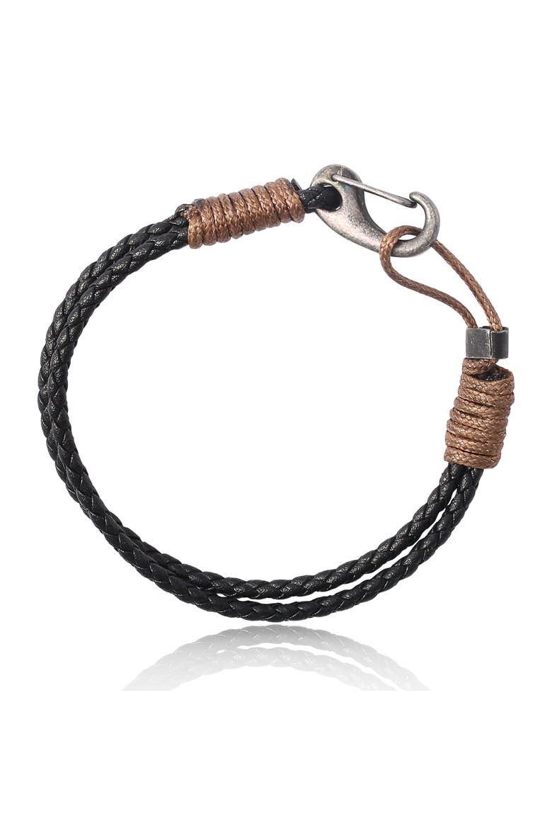 Braided Adjustable Bracelet, Alternate, color, black, brown