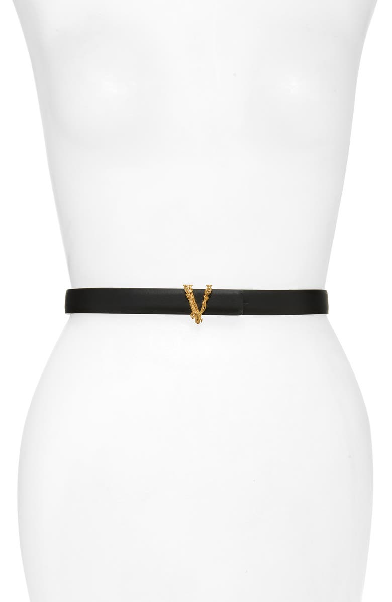 Versace First Line Versace Greca Belt, Main, color, 