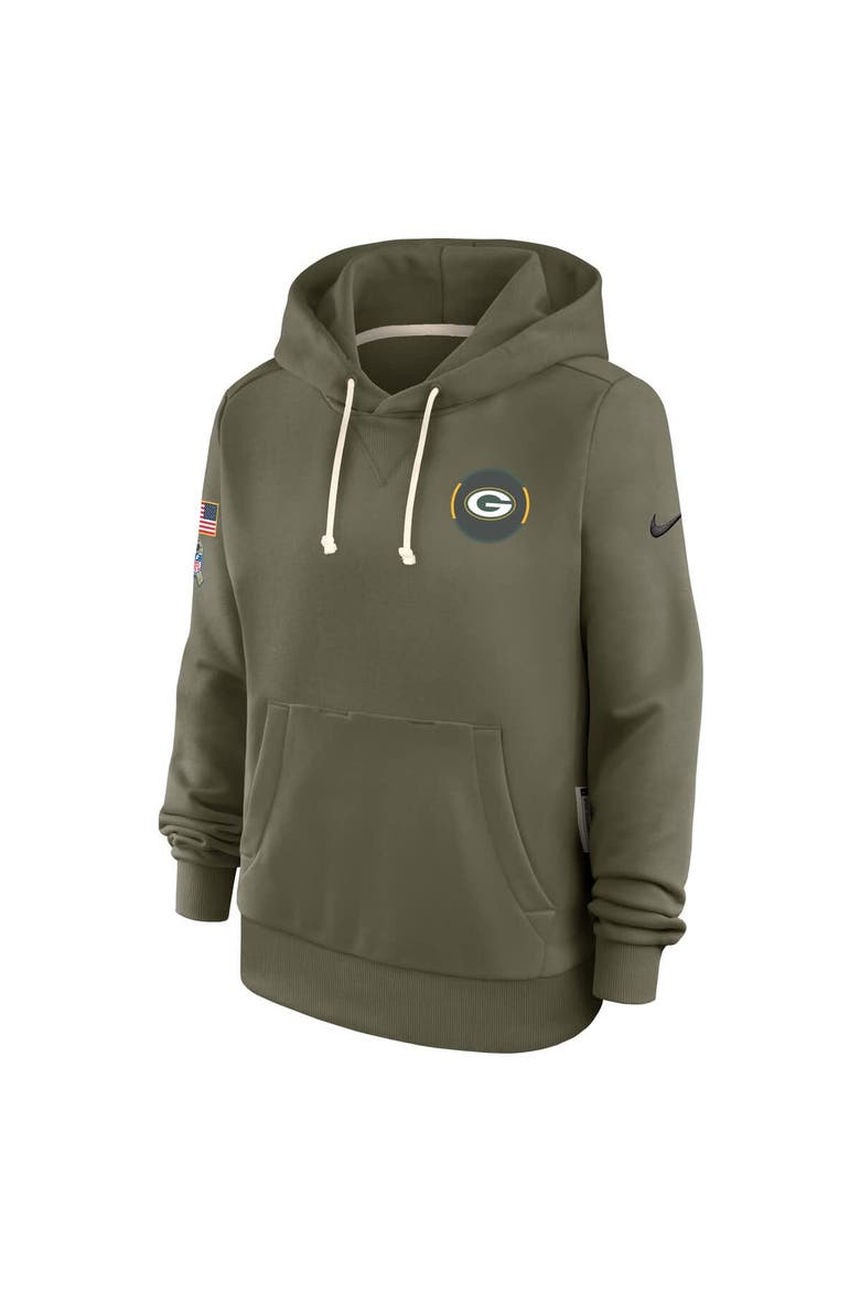 Women's Nike Olive Green Bay Packers 2025 Salute to Service Sideline Standard Issue Dri-FIT Hoodie, Alternate, color, Olive