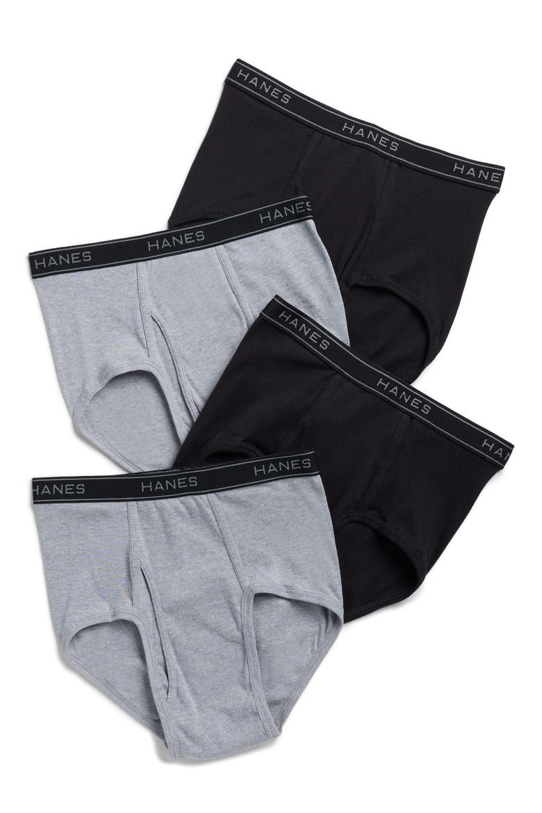4-Pack Assorted Briefs, Main, color, BLACK GRAY