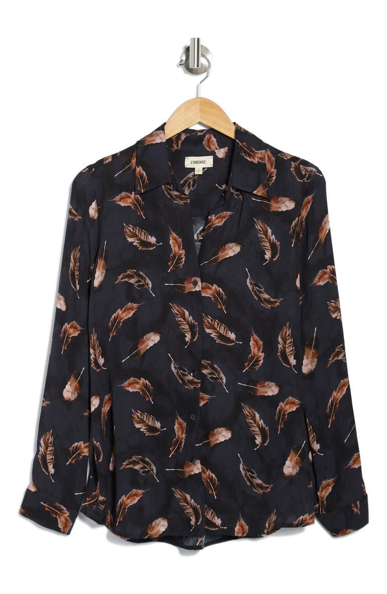 L'AGENCE Collared Nina Long Sleeve Blouse, Alternate, color, 