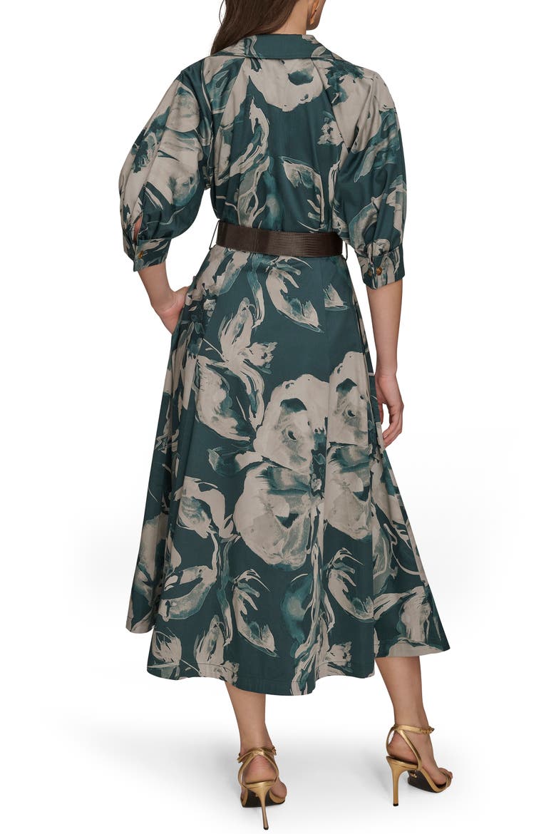 Abstract Floral Belted Midi Shirtdress, Alternate, color, HUDSON/WEA