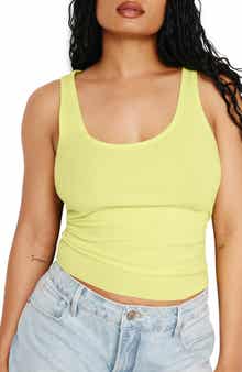 Good American Light Ribbed Crop Tank