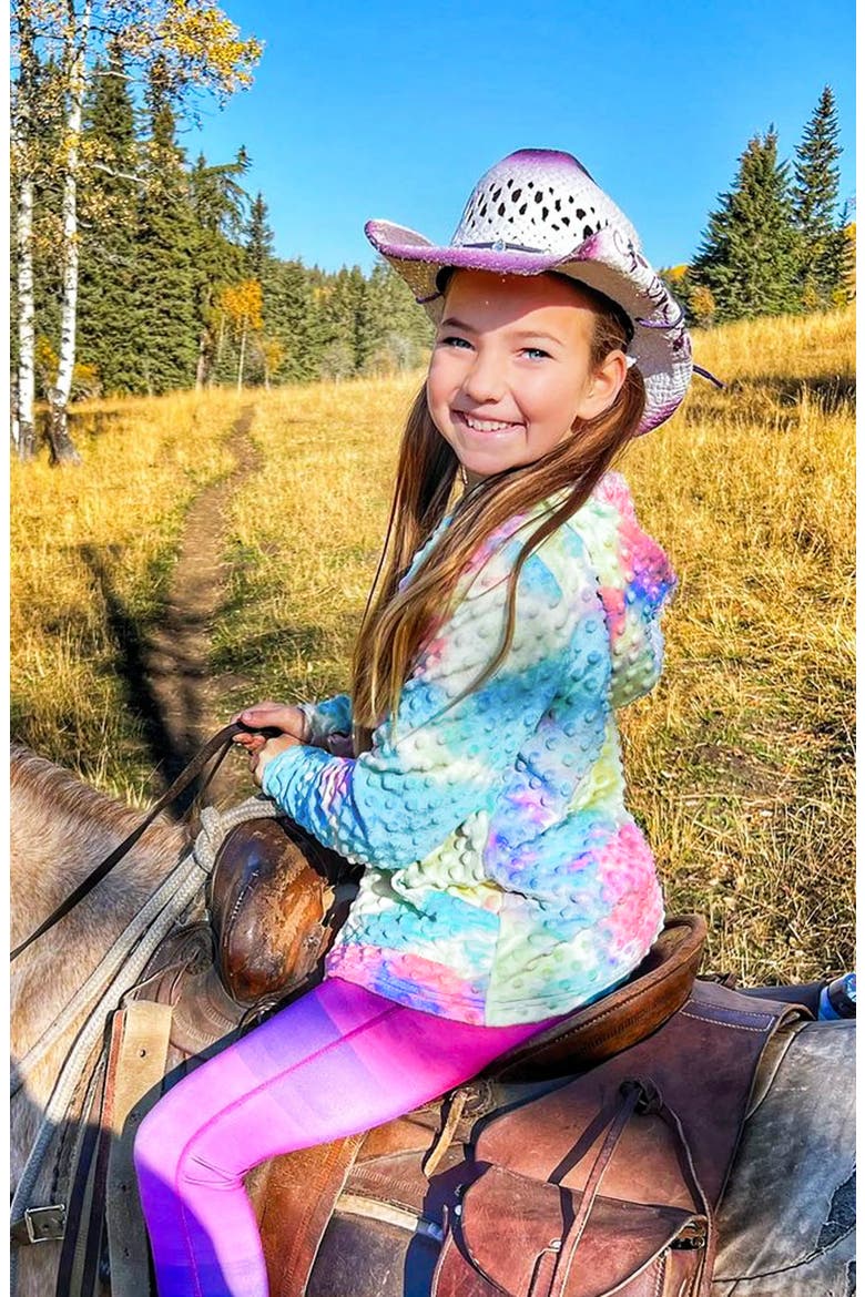 Minky Bubble Zip Hoodie, Alternate, color, Cotton Candy Tie Dye