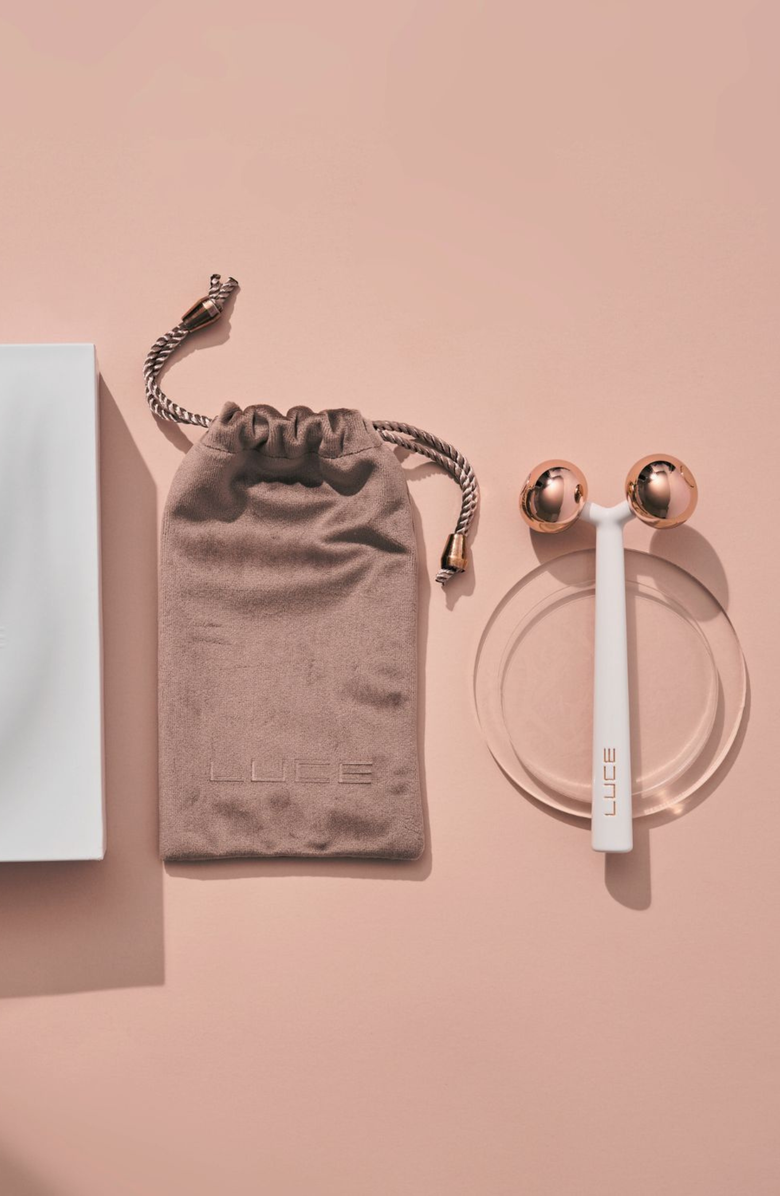 LUCE BEAUTY Sculpting and Depuffing Deluxe Face Roller, Alternate, color, Gold