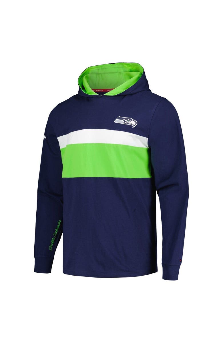 Tommy Hilfiger Men's Tommy Hilfiger College Navy Seattle Seahawks Morgan Long Sleeve Hoodie T-Shirt, Alternate, color, Navy